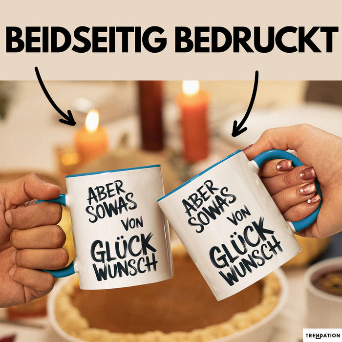 Sarkastischer Sarkasmus Tasse Geschenk Lustige Geschenkidee Spruch Aber Sowas Von Glück Wunsch Blau Trendation