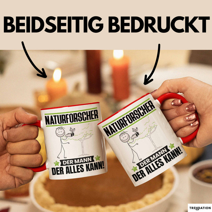 Naturforscher Tasse Geschenk für Naturforscher Der Mann Der Alles Kann Geschenkidee zum Geburtstag Rot Trendation