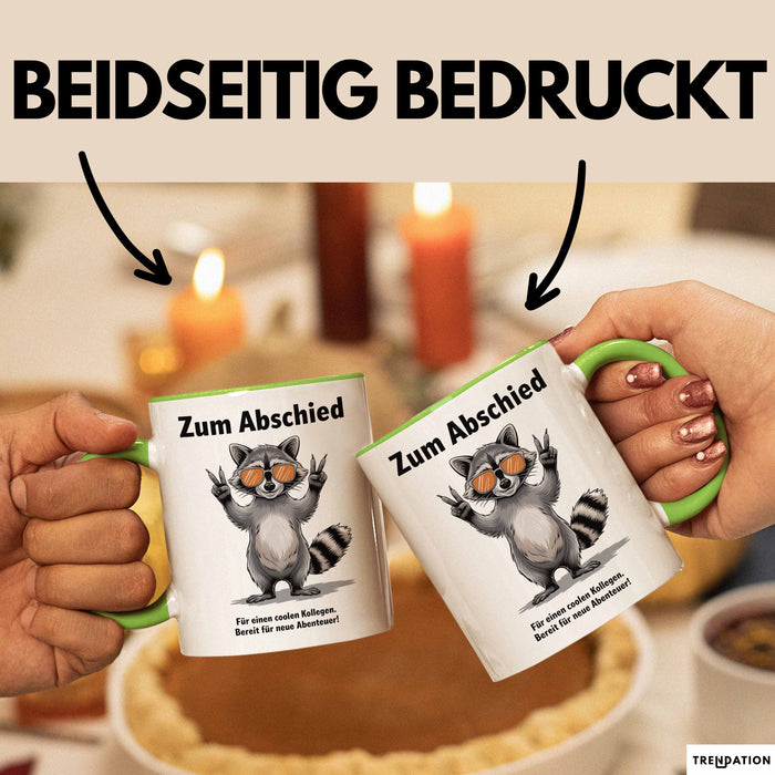 Büroarbeit Kollege Abschied Tasse Geschenk Lustige Geschenkidee Spruch Zum Abschied Für Einen Coolen Kollegen Grün Trendation