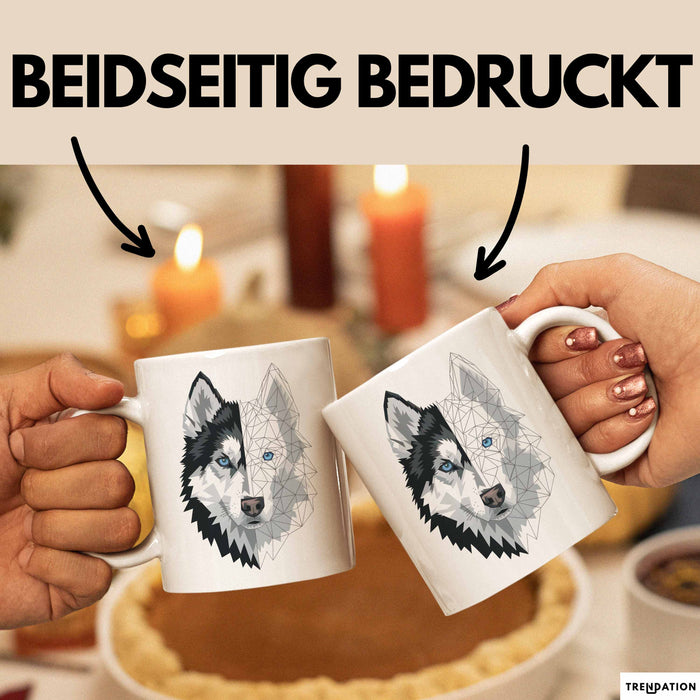 Wolf Tasse Geschenk Wolf für Wildtierfreunde Weiß Trendation