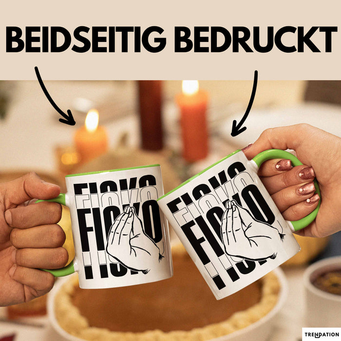 Italiener Geschenk Tasse Ficko Italienische Handbewegeung Kaffee-Becher Grün Trendation