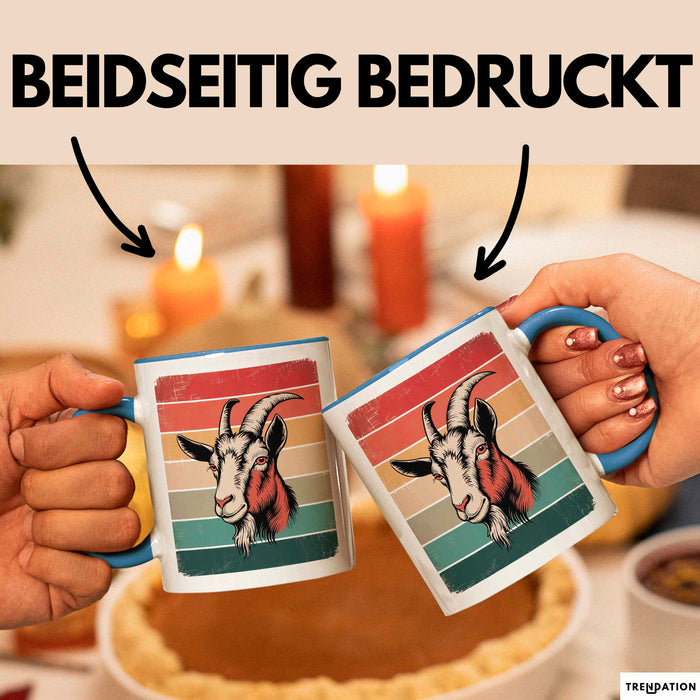 Ziegenbauer Ziegen Tier Tasse Geschenk Lustige Geschenkidee Spruch Blau Trendation