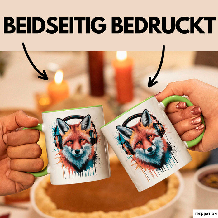 Fuchs Tierliebhaber Tasse Geschenk Lustige Geschenkidee Spruch Grün Trendation