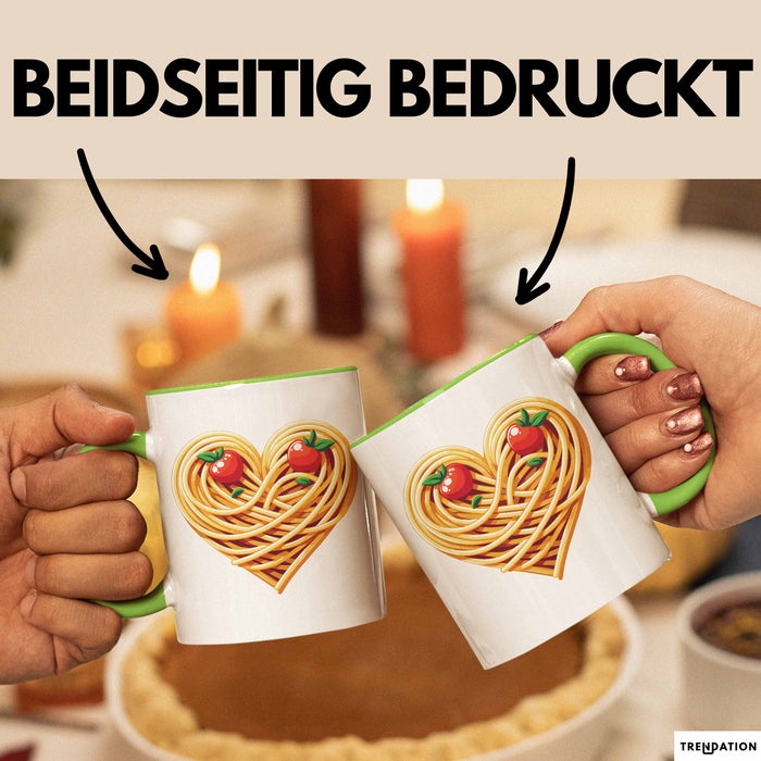 Spaghetti Tasse Für Frauen Und Männer Spaghetti-Liebhaber Herz Grün Trendation