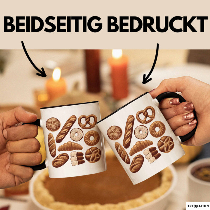 Arten Von Brot Tasse Geschenk Brotarten Baguette Croissant Bagel Kaffee-Becher Trendation