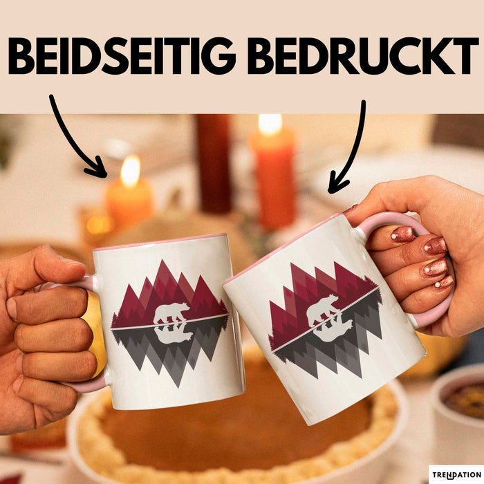 Bär Tierliebhaber Tasse Geschenk Lustige Geschenkidee Spruch Rosa Trendation