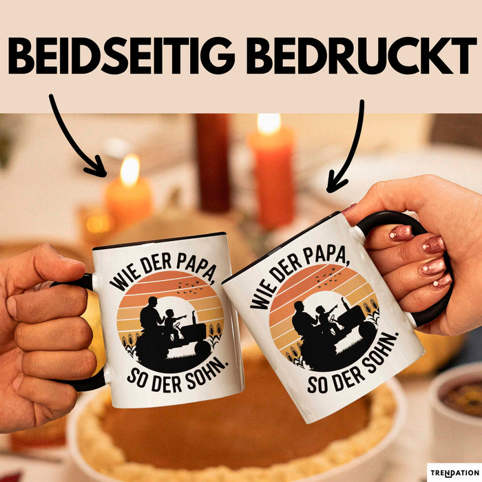 Papa Vatertag Vater Sohn Tasse Becher Geschenk Lustige Geschenkidee Spruch Wie Der Papa So Der Sohn Trendation