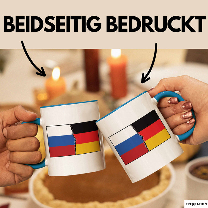 Russe Tasse Geschenk Russland Deutschland Flagge Geschenkidee Blau Trendation