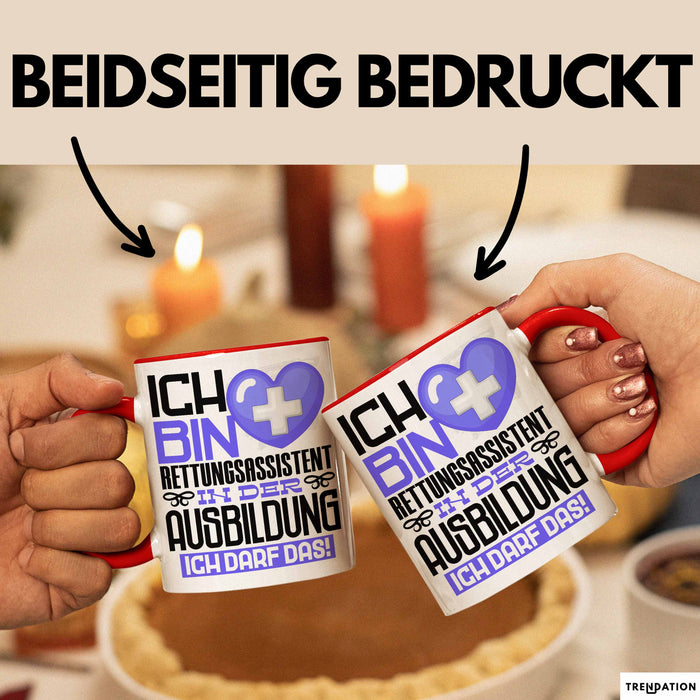 Rettungsassistent Ausbildung Tasse Geschenk Ich Bin Rettungsassistent In Der Ausbildung Ich Darf Das Geschenkidee Spruch Rot Trendation