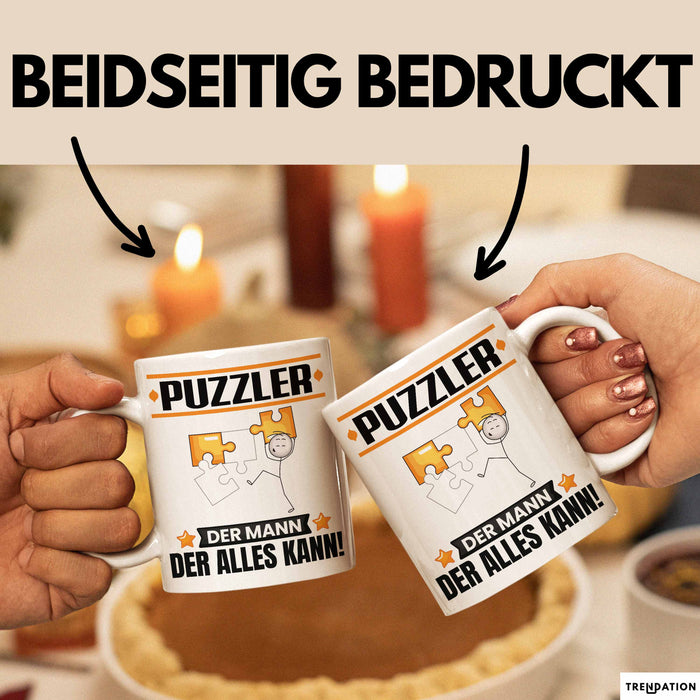 Puzzler Tasse Geschenk für Puzzler Der Mann Der Alles Kann Geschenkidee zum Geburtstag Weiß Trendation