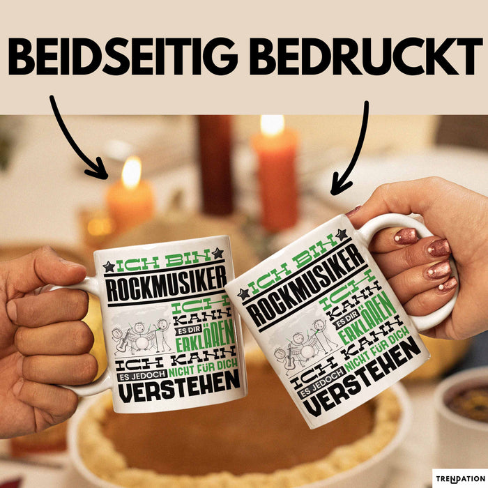 Rockmusiker Geschenk Tasse Geschenkidee für Rockmusiker Geburtstag Lustig Ich Bin Rockmusiker Ich Kann Es Dir Erklären Aber Nicht Für Dich Verstehen Weiß Trendation