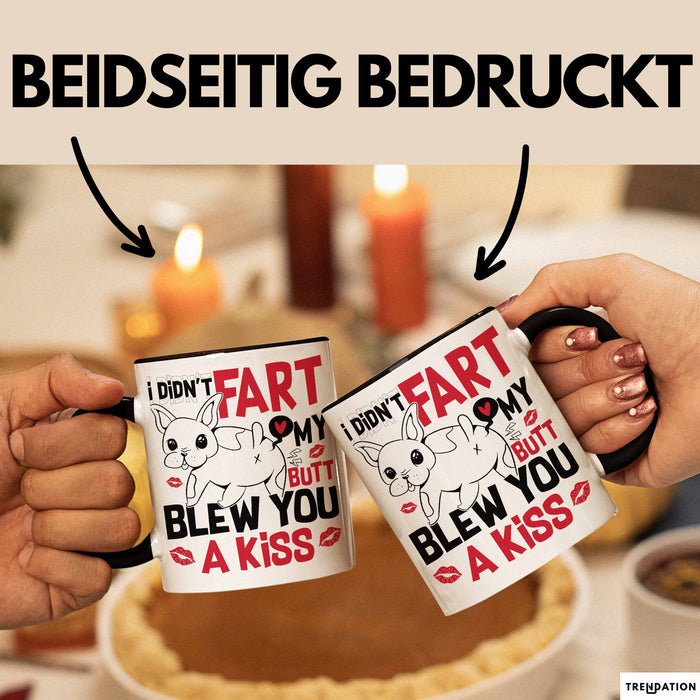 Boxer Tasse Geschenk Valentinstag I Didn't Fart My Butt Blew You A Kiss Geschenkidee Hundebesitzer Liebe Kaffee-Becher Schwarz Trendation