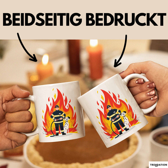 Feuerwehrmann Tasse Geschenk Lustige Geschenkidee Spruch Für Feuer Helden Weiß Trendation