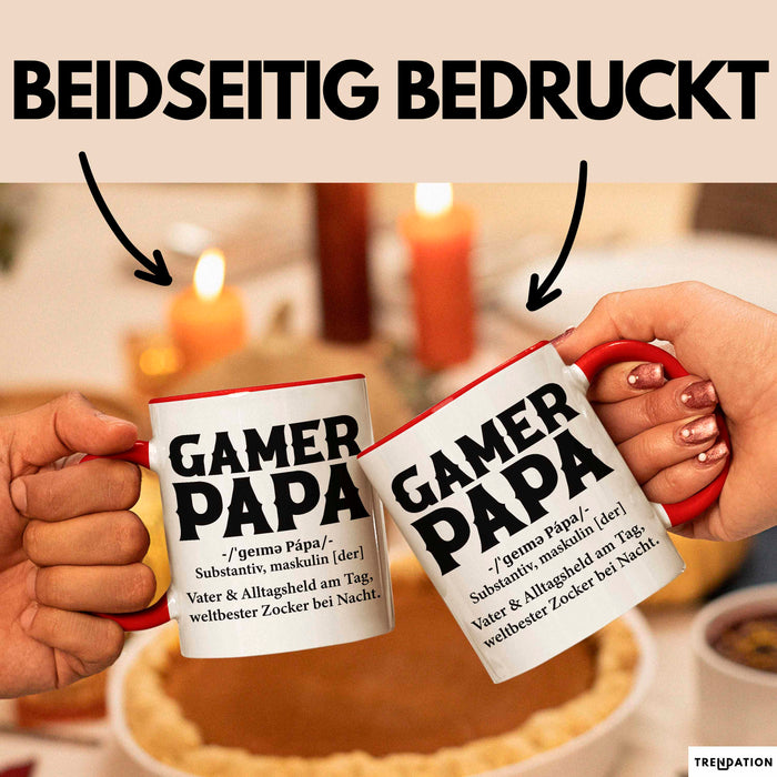 Spieler Papa Tasse Geschenk Lustige Geschenkidee Spruch Gamer Papa Rot Trendation