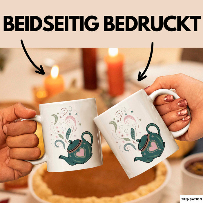 Teeliebhaber Tasse Geschenkidee für Kräuter Enthusiasten Weiß Trendation