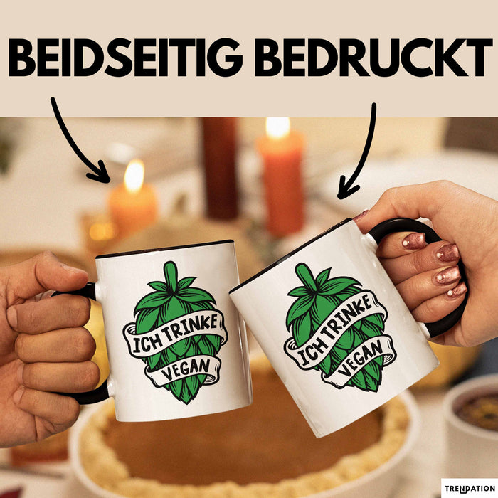 Biertrinker Tasse Geschenk Ich Trinke Vegan Becher Geschenkidee Trendation
