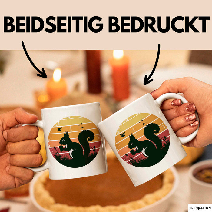 Eichhörnchen Tierliebhaber Retro Tasse Geschenk Lustige Geschenkidee Spruch Weiß Trendation
