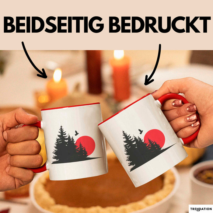 Natur Camping Tasse Geschenk Lustige Geschenkidee Spruch Rot Trendation