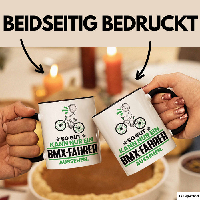 BMX-Fahrer Geschenk Tasse So Gut Kann Nur Ein BMX-Fahrer Aussehen Geschenkidee Kaffee-Becher Schwarz Trendation