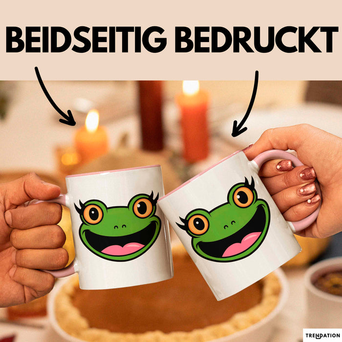 Frosch Tier Tasse Geschenk Lustige Geschenkidee Spruch Rosa Trendation