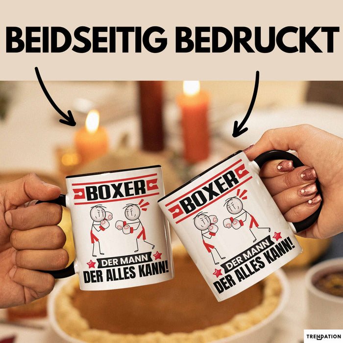 Boxer Tasse Geschenk für Boxer Der Mann Der Alles Kann Geschenkidee zum Geburtstag Schwarz Trendation