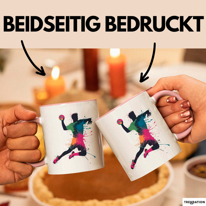 Handballspieler Tasse Geschenk Lustige Geschenkidee Spruch Rosa Trendation