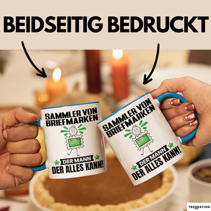 SammlervonBriefmarken Tasse Geschenk für SammlervonBriefmarken Der Mann Der Alles Kann Geschenkidee zum Geburtstag Blau Trendation