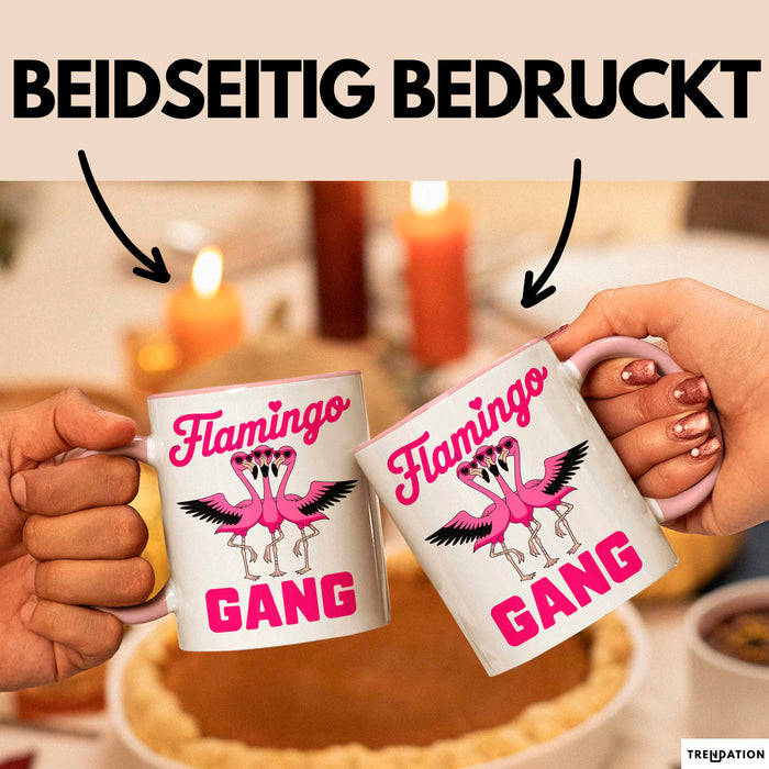 Flamingo Tier Tasse Geschenk Lustige Geschenkidee Spruch Flamingo Gang Rosa Trendation