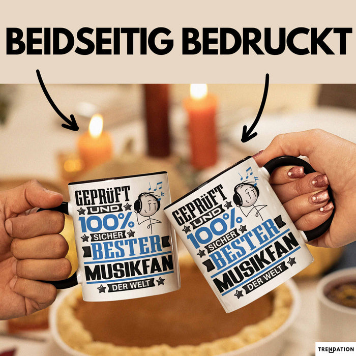 Musikfan Geschenk Lustiger Spruch für Musikfan Geschenkidee Bester Musikfan Der Welt Schwarz Trendation