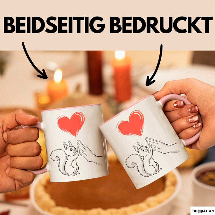 Eichhörnchen Tierliebhaber Tasse Geschenk Lustige Geschenkidee Spruch Rosa Trendation