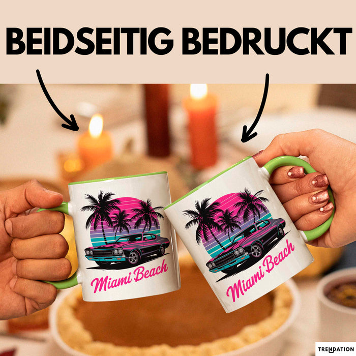 Miami Florida USA Tasse Geschenk Lustige Geschenkidee Spruch Strand Grün Trendation