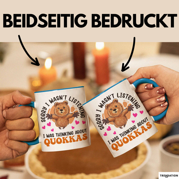Quokka Tasse Geschenkidee Tier Liebhaberin Becher Blau Trendation
