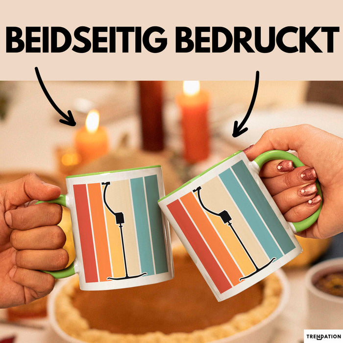 Ski Tasse Geschenk Grafik Skilift Becher Grün Trendation