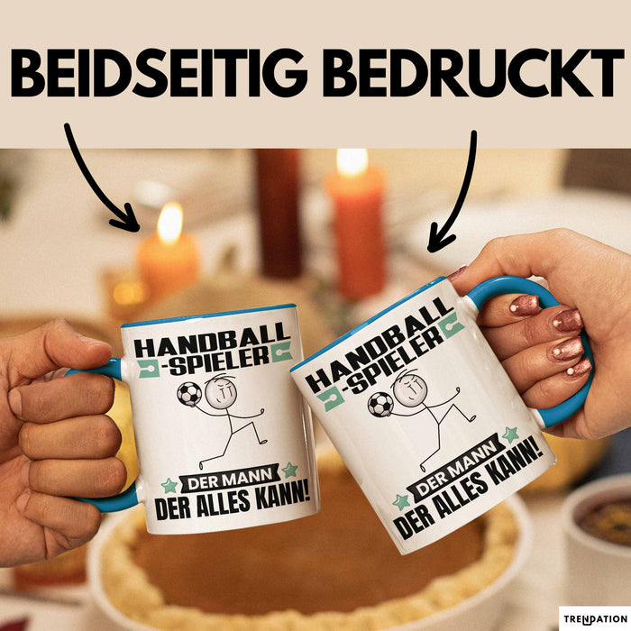 Handballspieler Tasse Geschenk für Handballspieler Der Mann Der Alles Kann Geschenkidee zum Geburtstag Blau Trendation