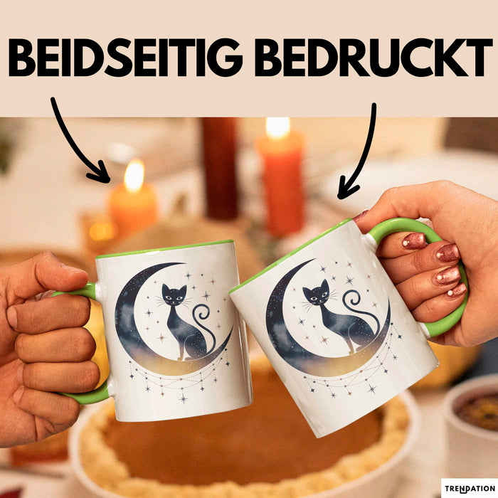 Katzenliebhaber Tasse Geschenkidee Katzenfan Lustiger Spruch Geschenkidee Lustig Grün Trendation