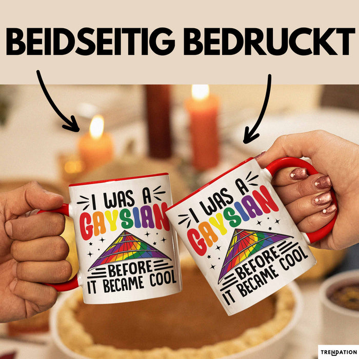 Asiate Schwul Tasse Geschenk I Was Gaysian Before It Became Cool Geschenkidee Lgbtq Gay Lesbian Becher Rot Trendation