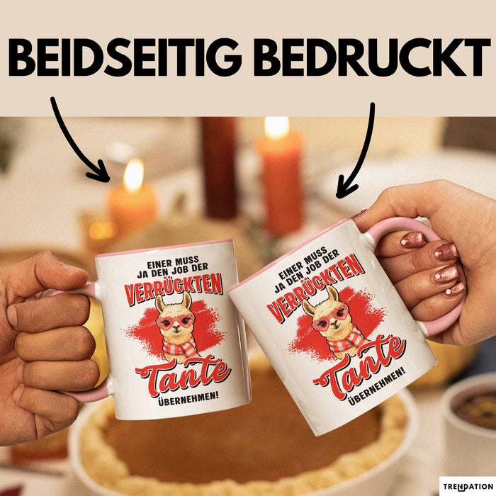 Beste Tante Nichte Neffe Tasse Geschenk Lustige Geschenkidee Spruch Einer Muss Ja Den Job Der Verrückten Tante Übernehmen Rosa Trendation