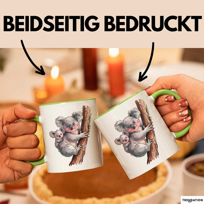 Koala Tierliebhaber Tasse Geschenk Lustige Geschenkidee Spruch Grün Trendation