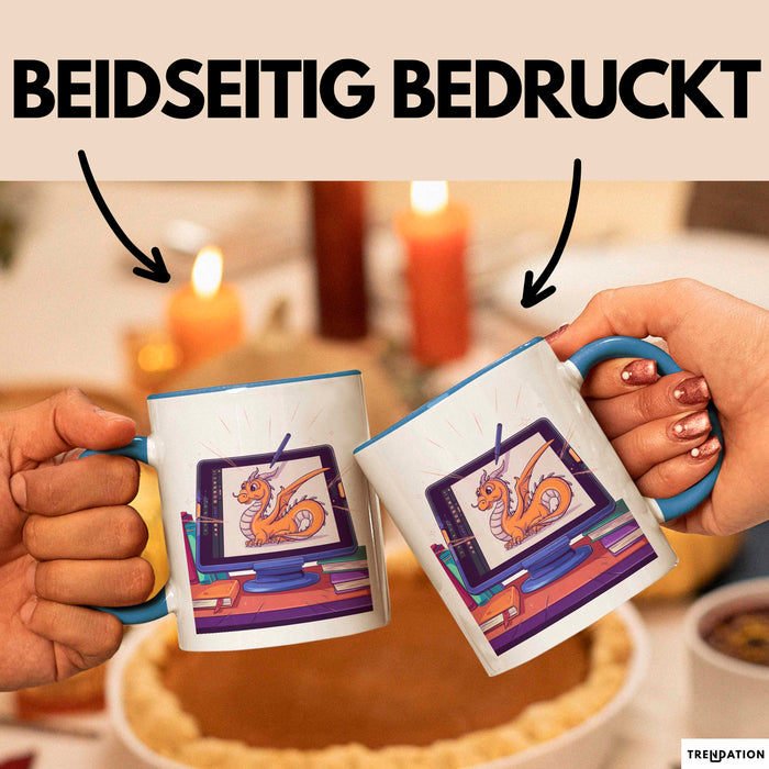Digital Künstler Tasse Geschenk Lustige Geschenkidee Spruch Für Tablet Kreative Blau Trendation