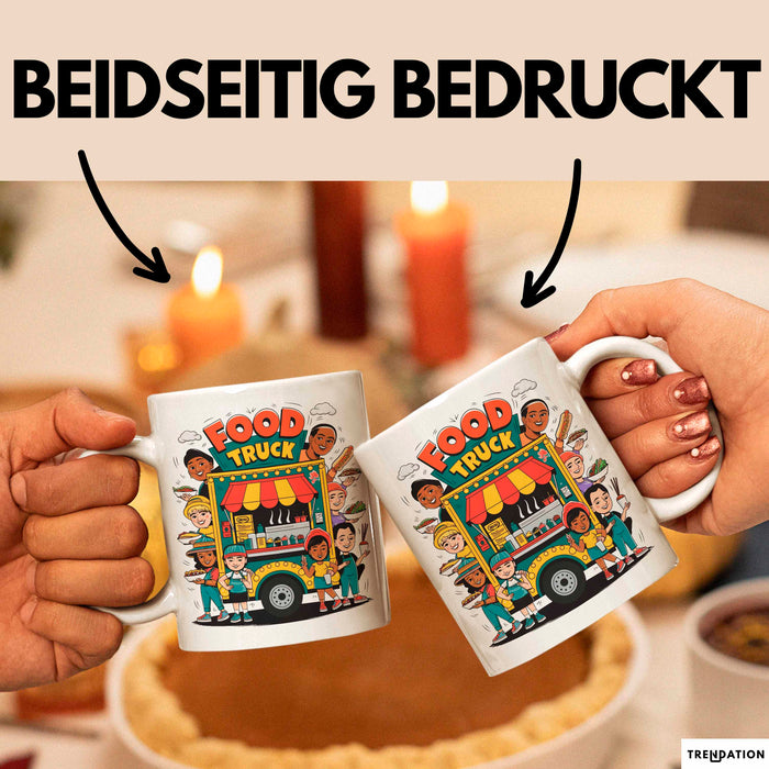 Strassen Food Liebhaber Tasse Geschenkidee für Foodtruck Fan Weiß Trendation
