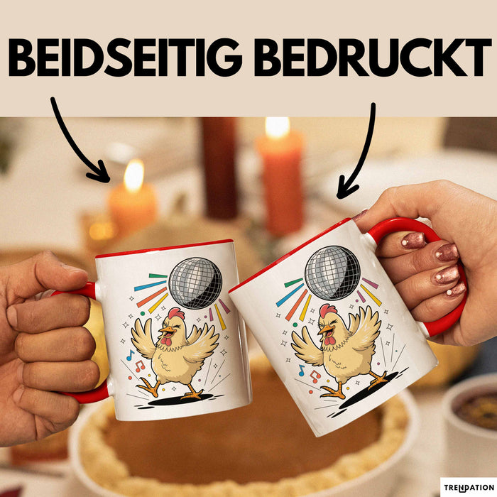 Hühnerliebhaber Tasse Geschenkidee für Geflügel Fans Rot Trendation