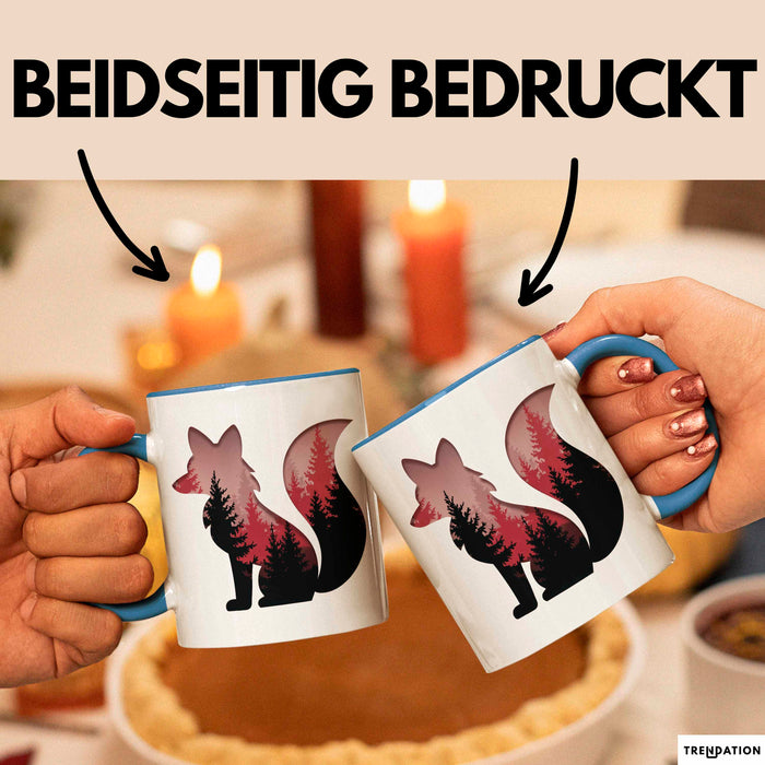 Fuchs Tierliebhaber Tasse Geschenk Lustige Geschenkidee Spruch Blau Trendation