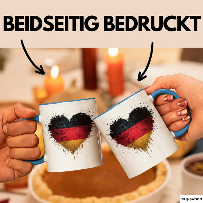 Deutschland Deutschlandflagge Herz Tasse Geschenk Lustige Geschenkidee Spruch Blau Trendation