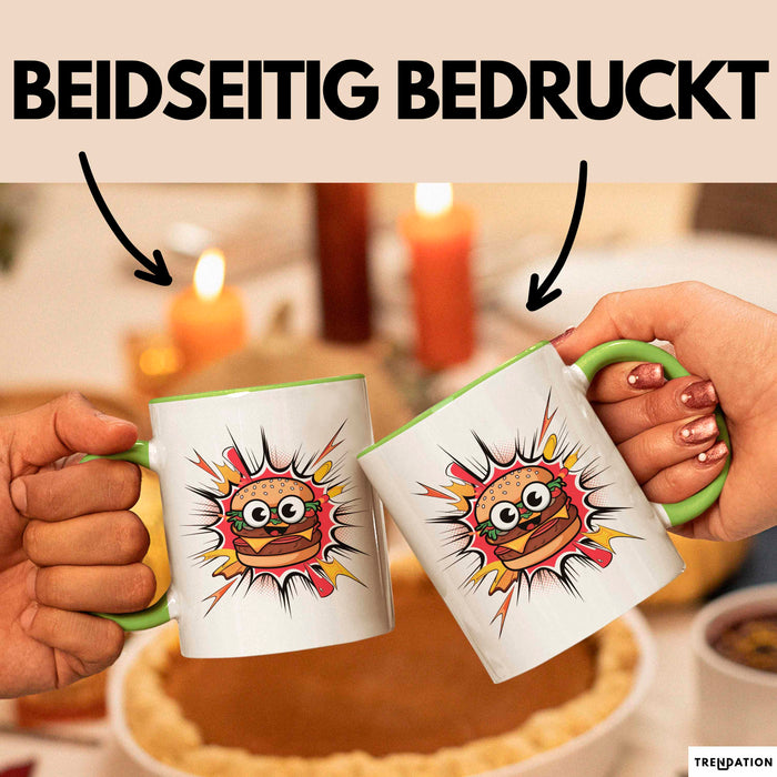 Burger Fan Tasse Geschenk Lustige Geschenkidee Spruch Für Fast Food Fans Grün Trendation