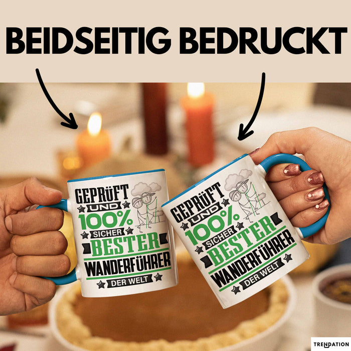 Wanderführer Geschenk Lustiger Spruch für Wanderführer Geschenkidee Bester Wanderführer Der Welt Blau Trendation