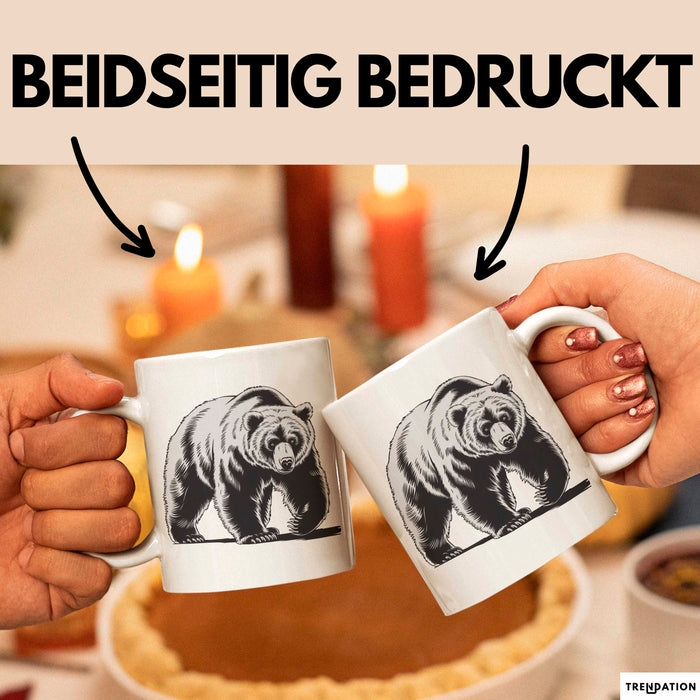 Bär Tierliebhaber Tasse Geschenk Lustige Geschenkidee Spruch Weiß Trendation
