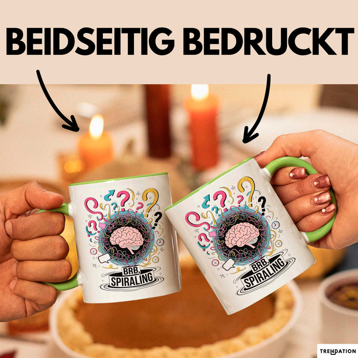 Überdenker Tasse Geschenk Lustige Geschenkidee Spruch Für Beschäftigte Köpfe Grün Trendation