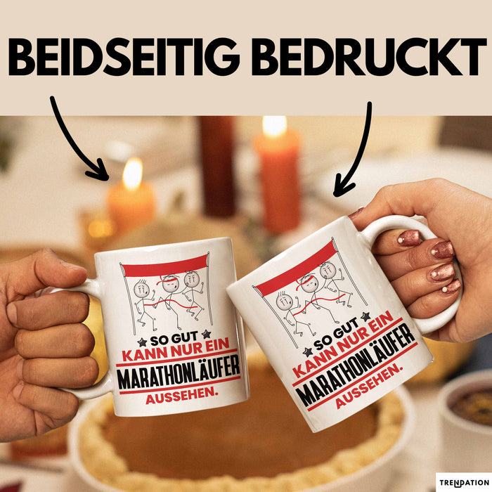 Marathonläufer Geschenk Tasse So Gut Kann Nur Ein Marathonläufer Aussehen Geschenkidee Kaffee-Becher Weiß Trendation