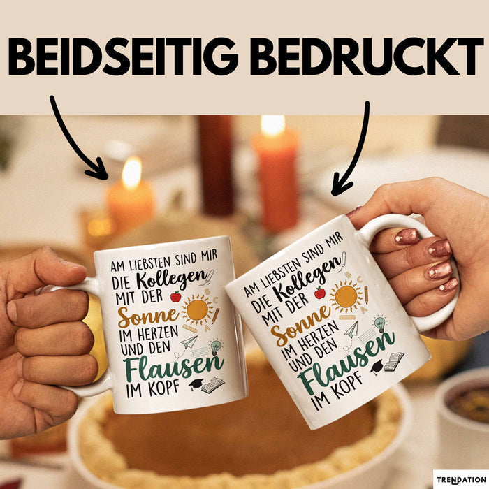 Büroarbeit Kollege Wertschätzung Tasse Geschenk Lustige Geschenkidee Spruch Am Liebsten Sind Mir Die Kollegen Weiß Trendation