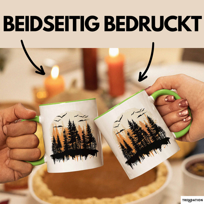 Wald Tasse Geschenk Wandern Geschenkidee Wanderlustige Grün Trendation